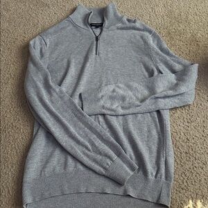 Banana Republic Light Gray Zip-Up Sweater